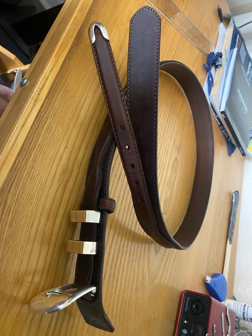 Tony Lama Sz 36 Western Leather Belt Braided. - Picture 4 of 6